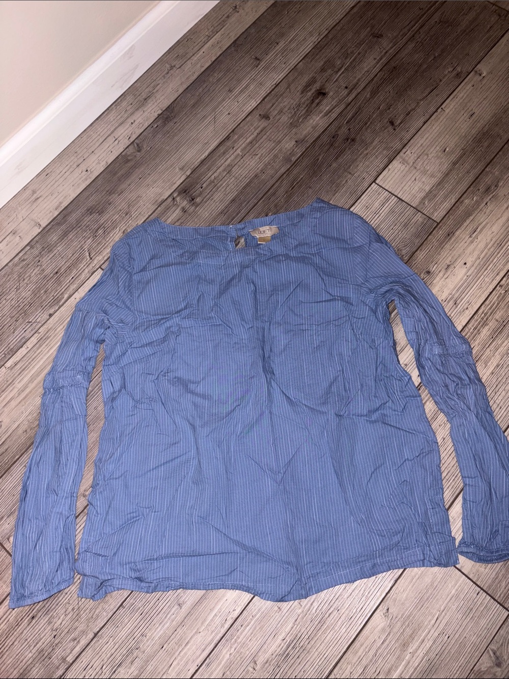 LOFT Blue Long-Sleeve Women's Blouse